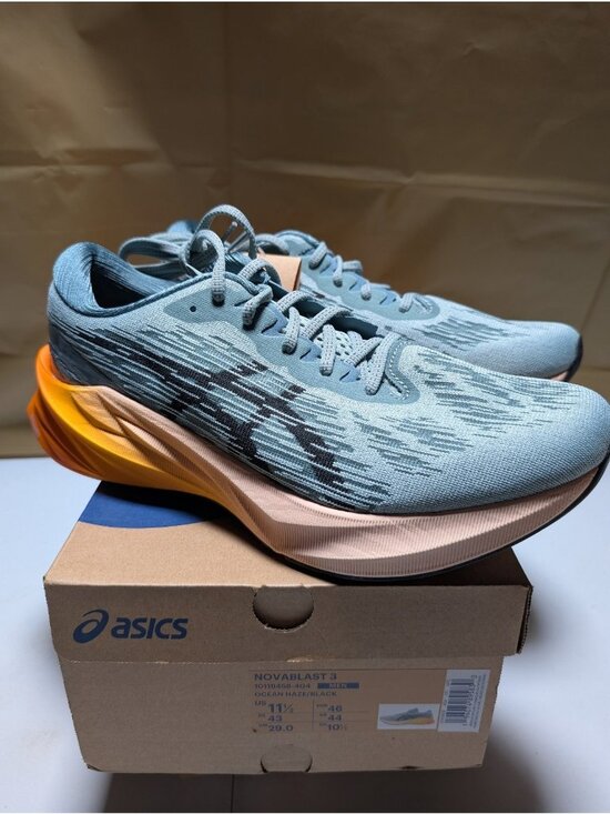 ASICS Novablast 3 Men’s Running Shoes Ocean Haze Yellow 1011B458 Size 11.5 main image 5